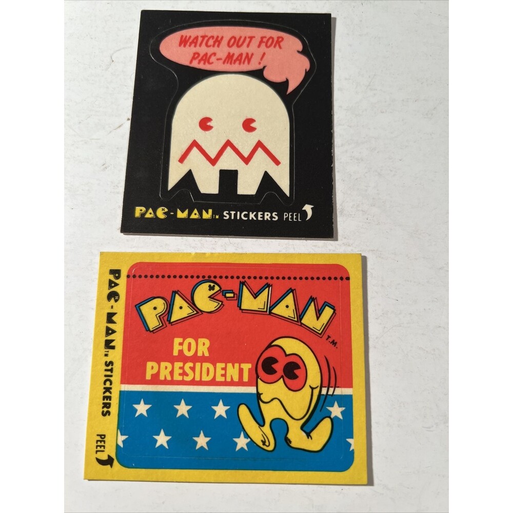 1980 Pacman Fleer Stickers Cards 12 & 46, lot of 2